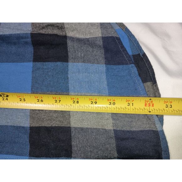 Urban Pipeline-Blue/Black Plaid Long-Sleeve Button Up Flannel Shirt, Men XXL NWT - Picture 5 of 6